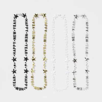 4ct New Year's Eve Colorful Beads - Spritz™ | Target