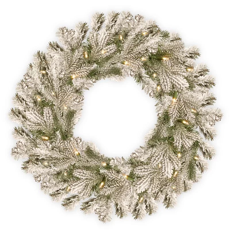 Popovich Snowy Sheffield Lighted Wreath | Wayfair North America