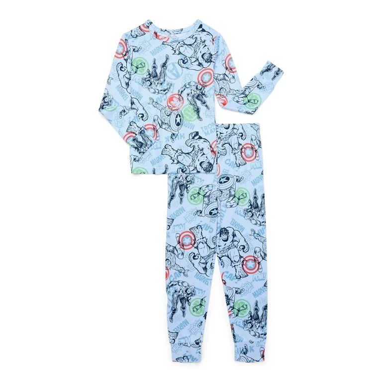 Avengers Boys Long Sleeve Top and Pants Pajama Set, 2-Piece, Sizes 4-10 - Walmart.com | Walmart (US)