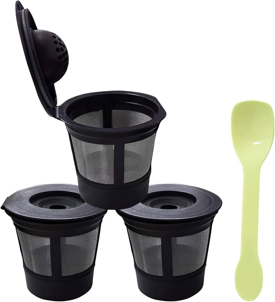 Reusable K Cups Coffee Filter Pod, 3 Pack K Cup Filters with Plastic Scoop, Universal Refillable ... | Amazon (US)