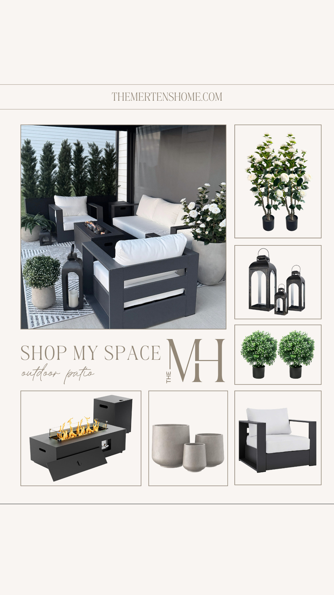 My outdoor patio is styled with comfortable seating, layered decor, a rug, a fire pit table, and faux plants and trees to create cozy vibes and a space that’s easy to relax and hang out in. 

 #LTKHome