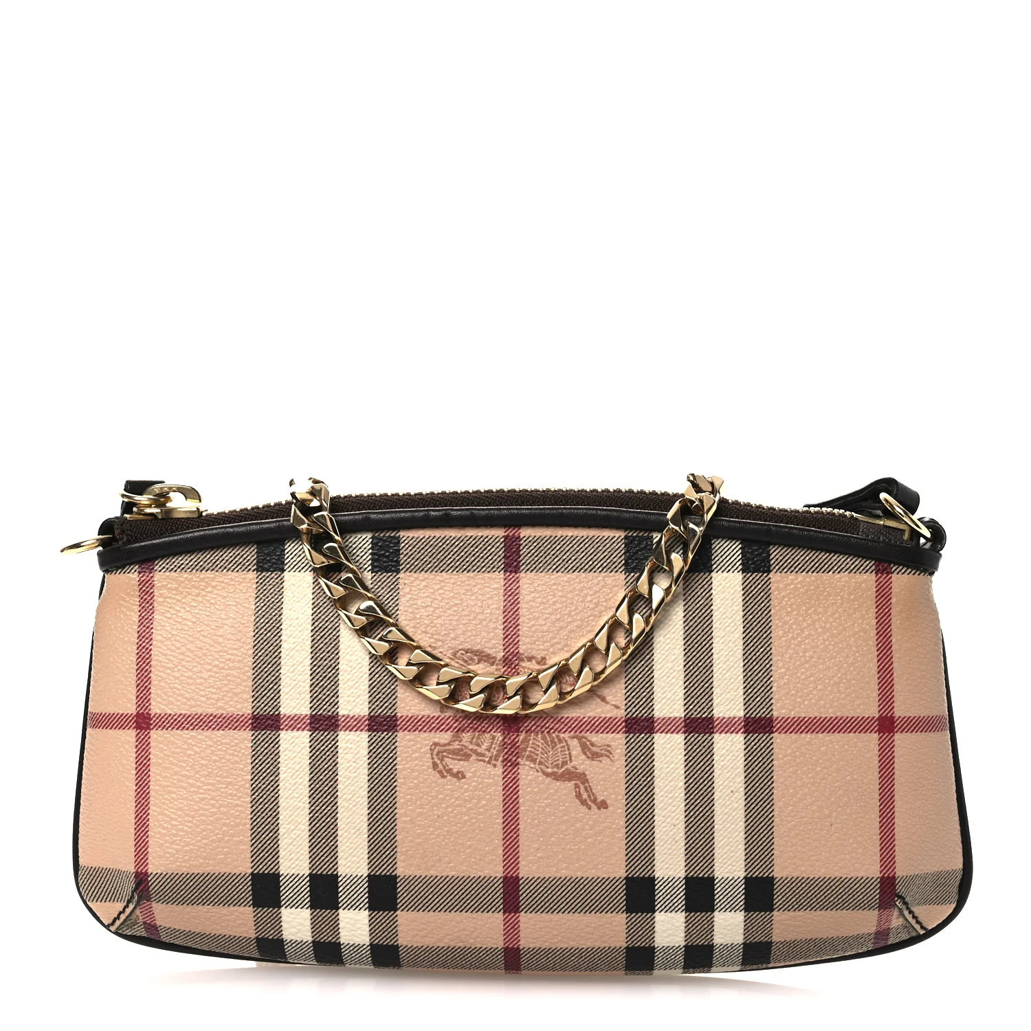 Burberry Haymarket Check Clara Pochette Chocolate | FASHIONPHILE (US)