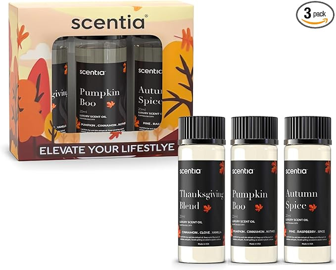 Fall Essential Oils for Diffuser – Fragrance Oil Set with 3 Cozy Fall Oil Scents: Autumn Spice,... | Amazon (US)