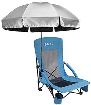 G4Free Universal Clamp On Umbrella Adjustable Outdoor UV Protection Beach Chair Umbrella 56inch, Gre | Amazon (US)