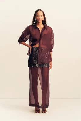 TIBBY SILK ORGANZA SHIRT - PORT ROYALE | Shona Joy