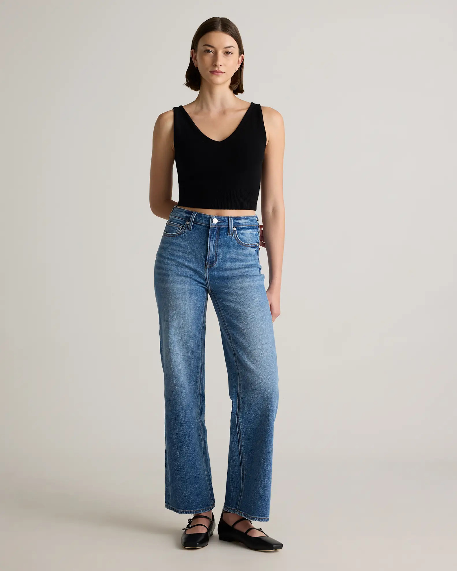 Bella Stretch Relaxed Straight Jeans | Quince
