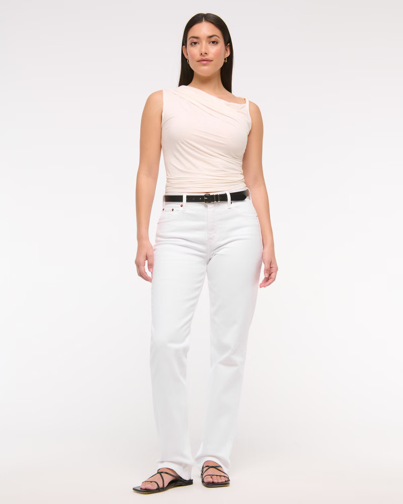 Women's Curve Love Mid Rise 90s Straight Jean | Women's Bottoms | Abercrombie.com | Abercrombie & Fitch (US)