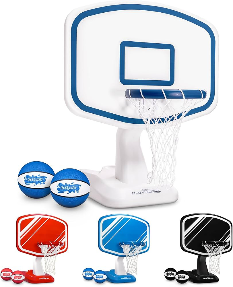 GoSports Splash Hoop Swimming Pool Basketball Game, Includes Poolside Water Basketball Hoop, 2 Ba... | Amazon (US)