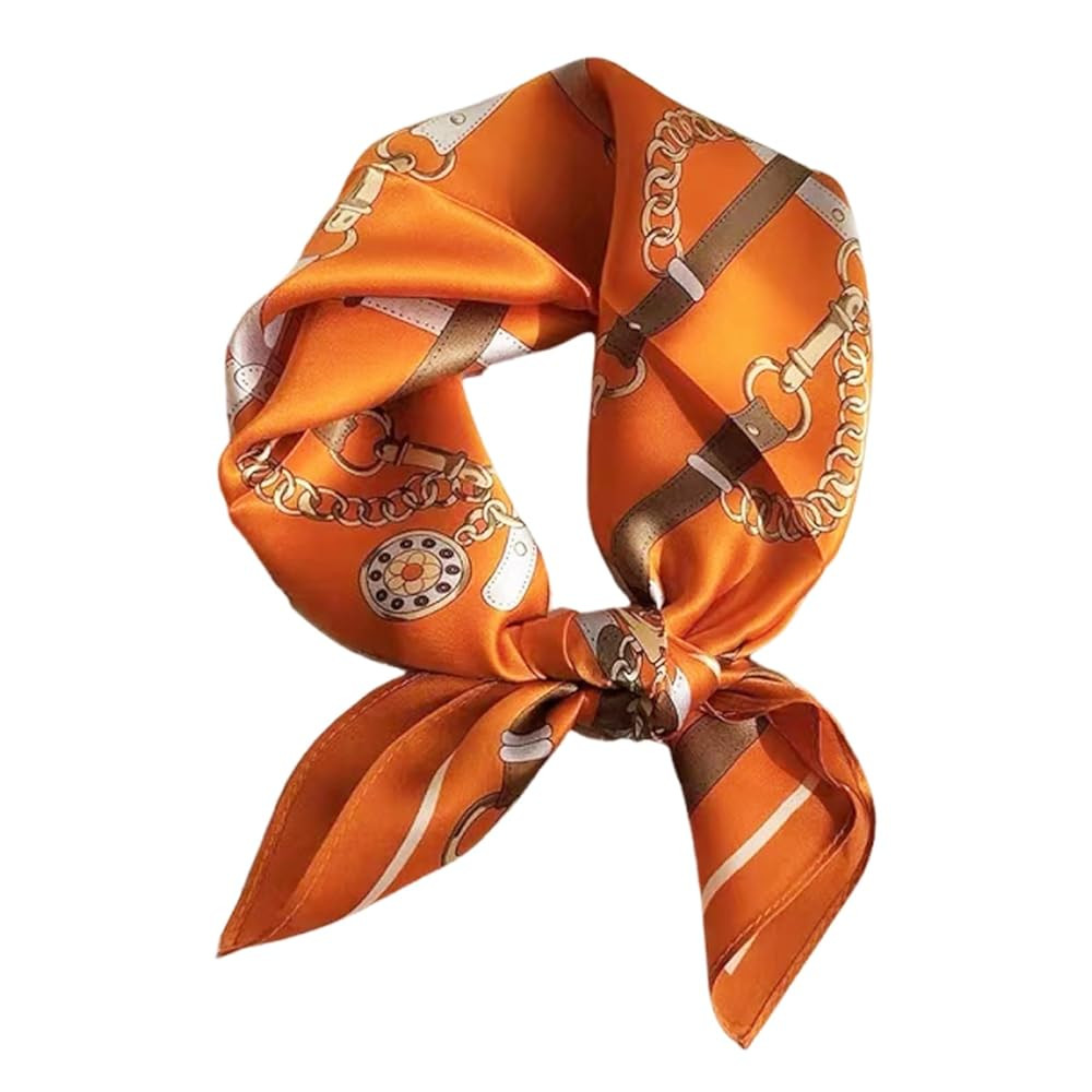 Aufeel 100% Real Mulberry Silk Women Small Square Neck Scarfs 21" Lightweight Headscarf Printed N... | Amazon (US)