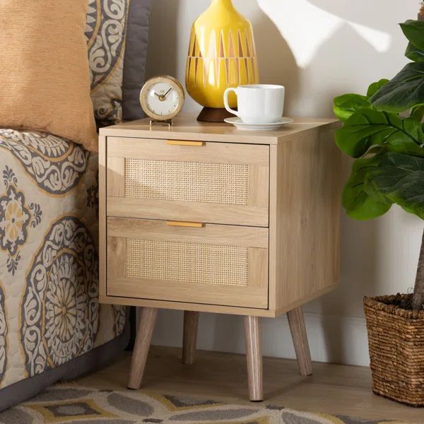 Wilks 2 - Drawer Nightstand in Oak Brown | Wayfair North America