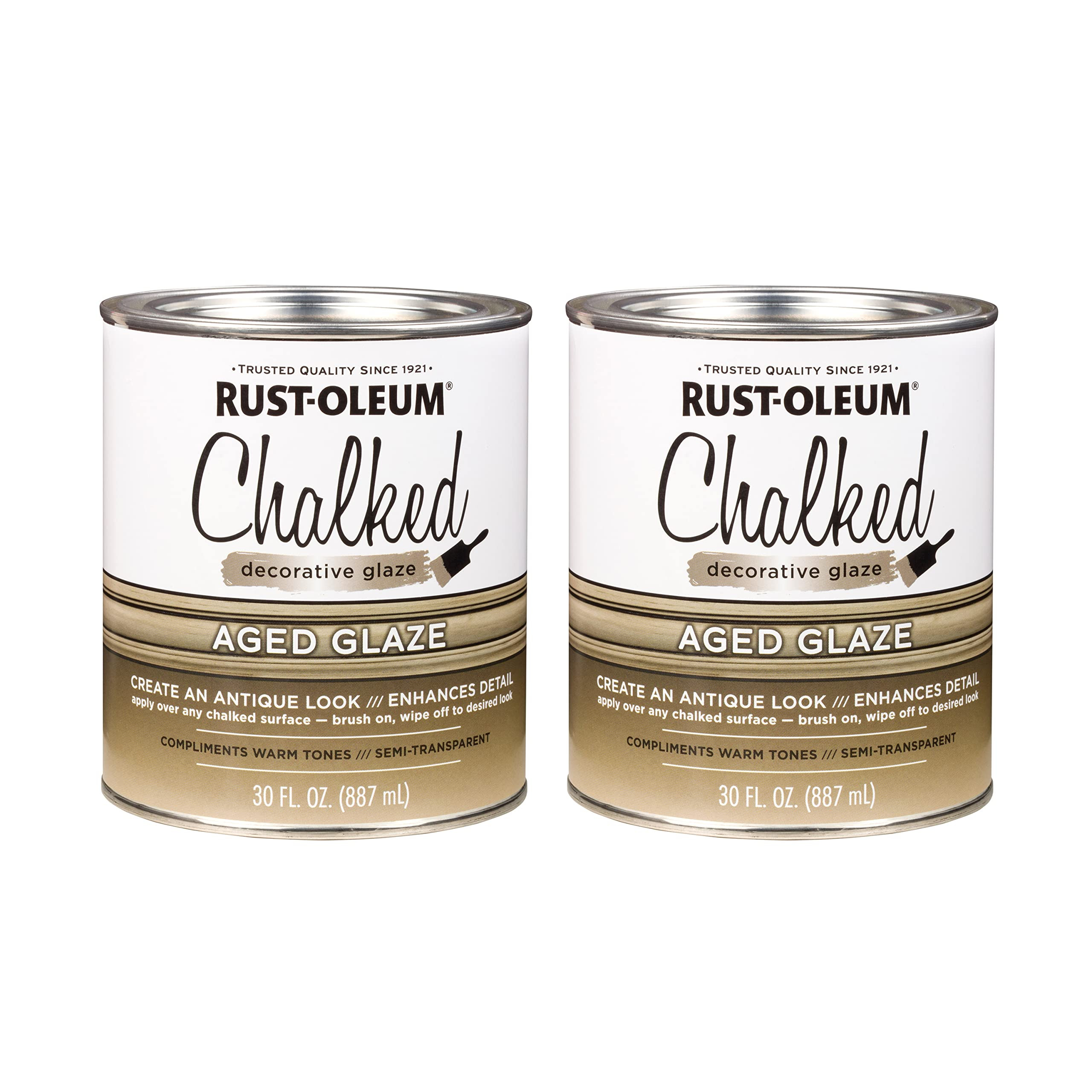 Rust-Oleum 315881-2PK Chalked Decorative Glaze, 30 oz, Semi-Transparent Aged, 2 Pack | Amazon (US)