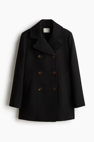 H & M - Double-Breasted Twill Coat - Black | H&M (US + CA)