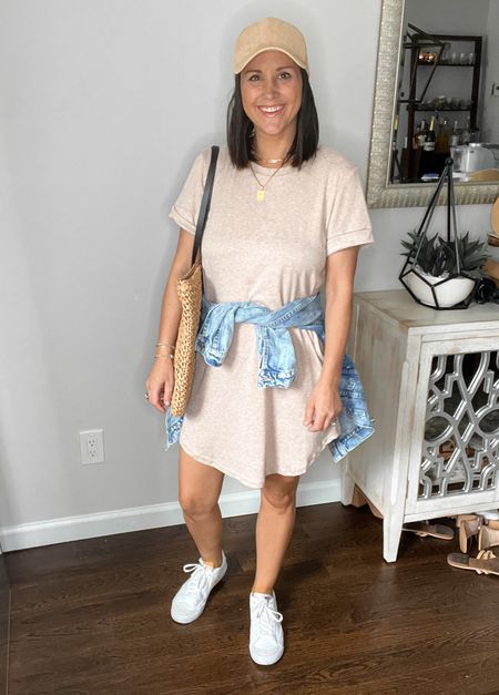 #everydaydress #summeroutfit #casualoutfit #momoutfit 
Wearing size small in this UNDER $20 T-shirt dress that is super soft & has pockets! You need at least one!

#LTKsalealert #LTKunder50 #LTKFind