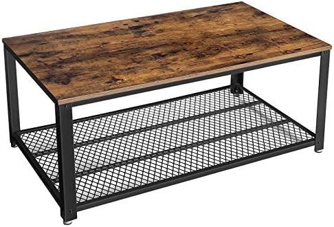 VASAGLE Industrial Coffee Table with Storage Shelf for Living Room, Wood Look Accent Furniture wi... | Amazon (US)