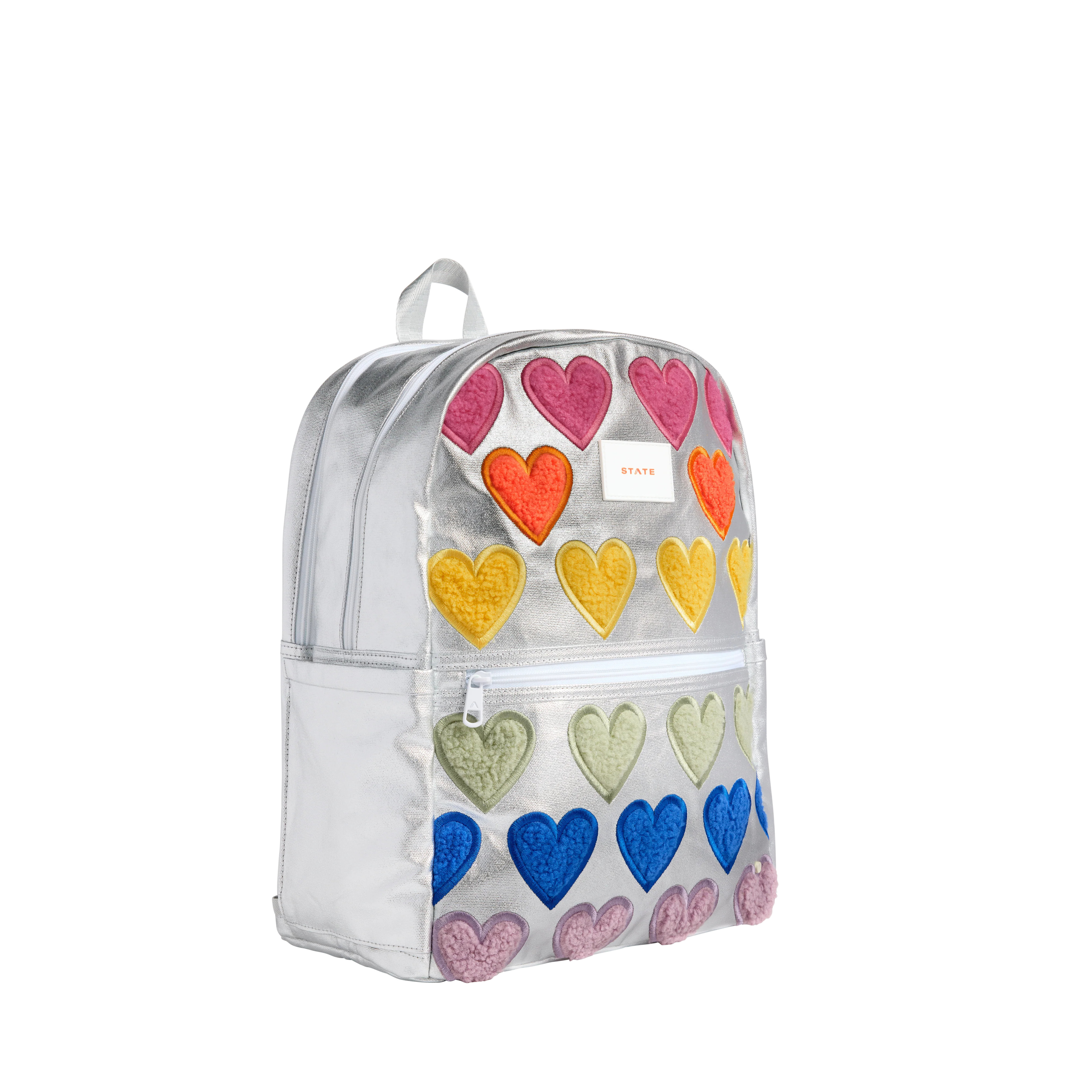 STATE Bags | Kane Kids Large Backpack Metallic Fuzzy Hearts | Back to School Backpack | Travel Ba... | STATE Bags