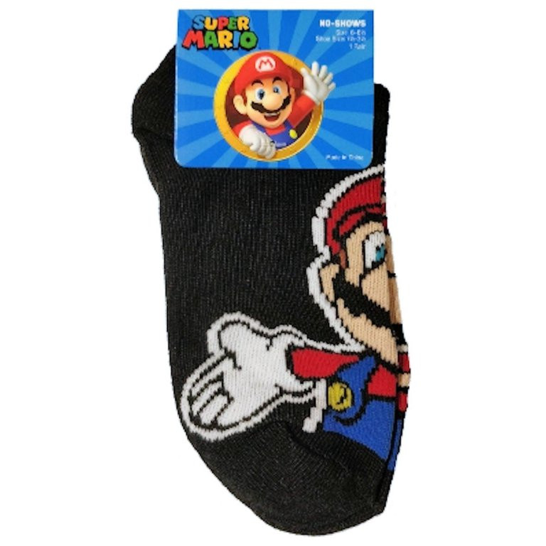 Super Mario Boys No Show Socks Black 6-8.5 | Walmart (US)