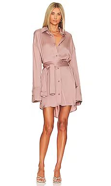 Chaser Stretch Silky Woven Essex Shirt Dress in Mauve from Revolve.com | Revolve Clothing (Global)