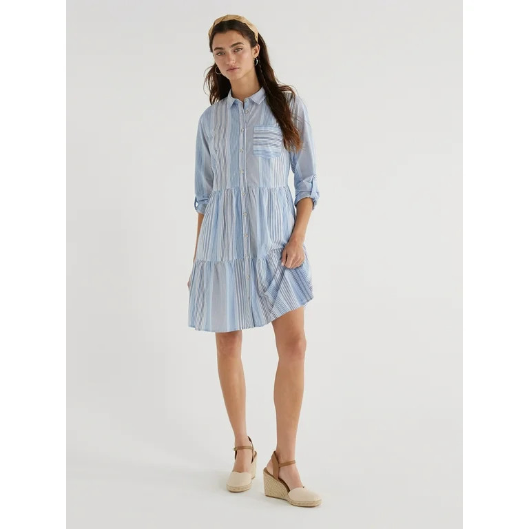 Time and Tru Women's Casual Eyelet Espadrille Wedges with Ankle Strap, Sizes 6-11 | Walmart (US)