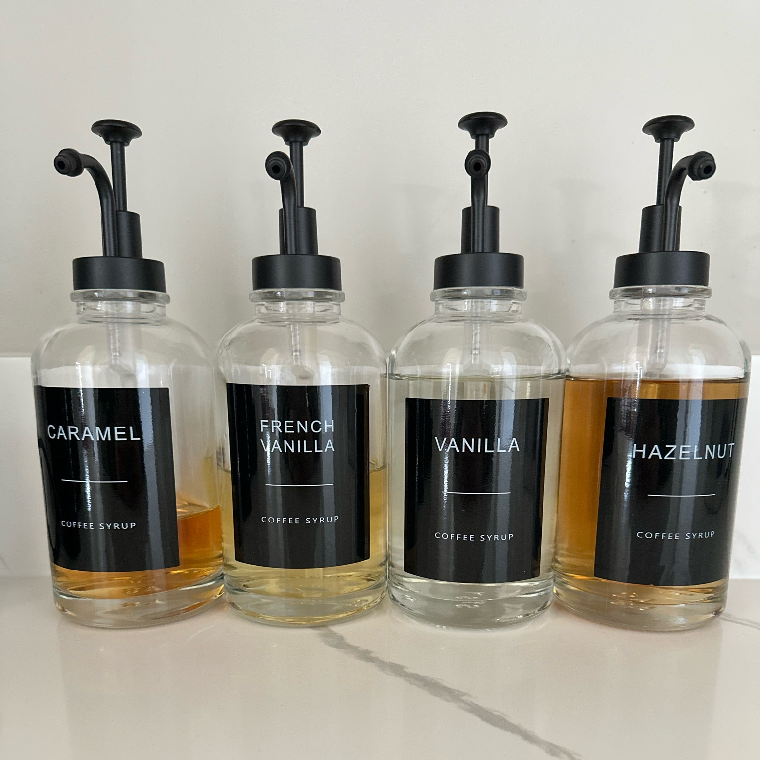 Cute little coffee syrup set up!