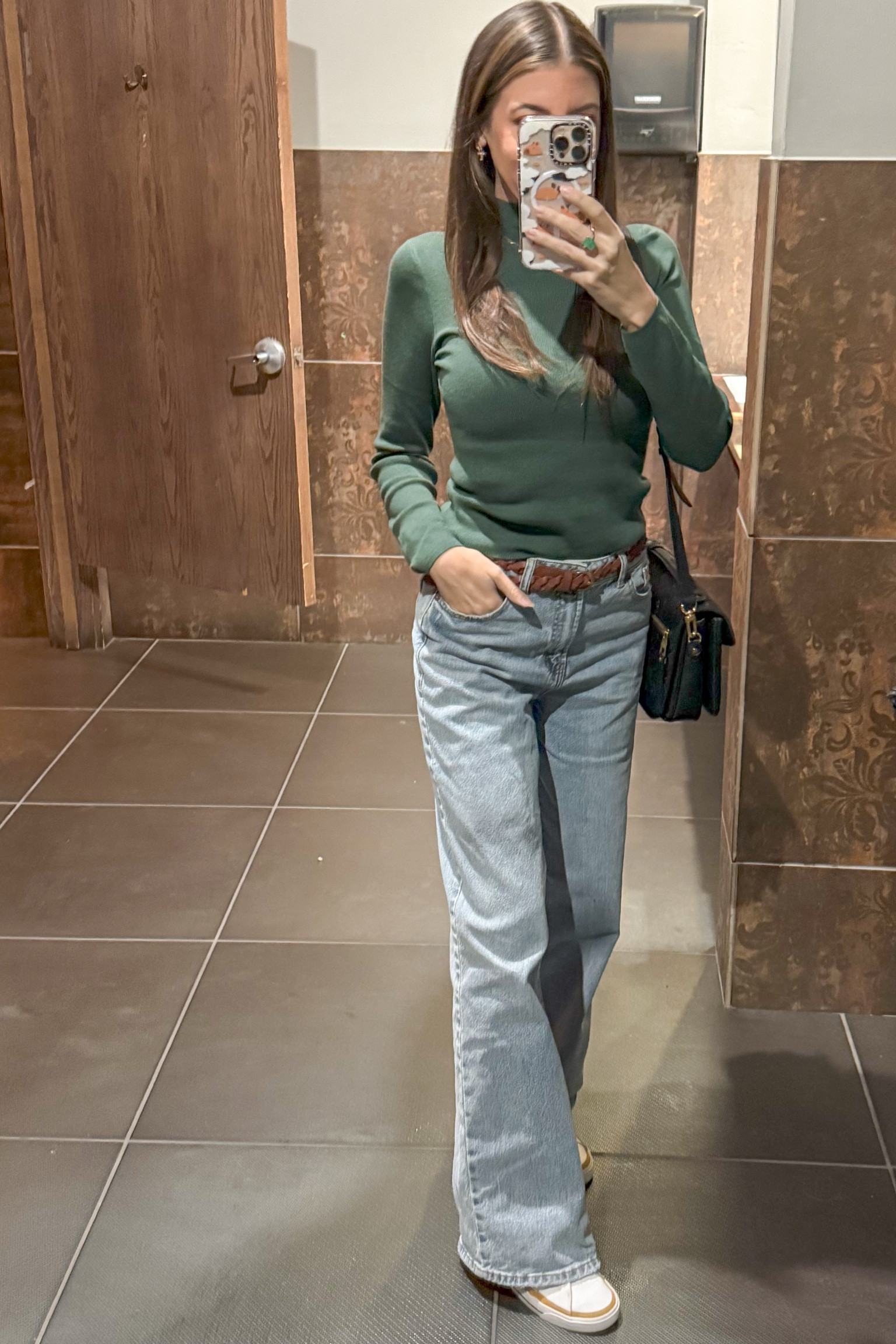 for fall, style a fitted top with some baggy jeans & sneakers. Add a fluffy cable knit cardigan for extra layer & texture 

#LTKStyleTip #LTKFindsUnder100 #LTKFindsUnder50