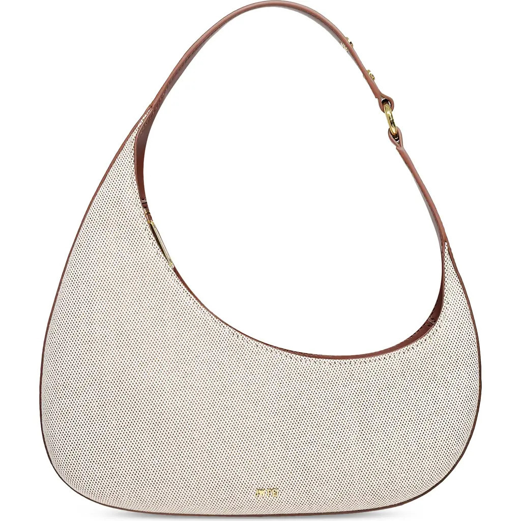 JW PEI Harlee Woven Canvas Shoulder Bag in Brown Canvas at Nordstrom | Nordstrom