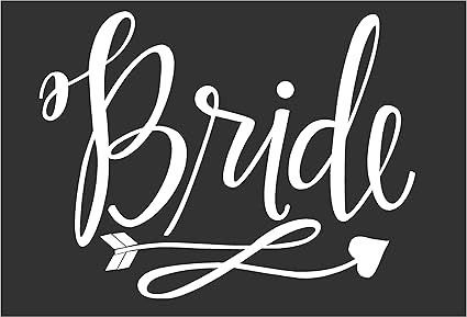 (White) Bride Heat Transfer Iron on Stencils for Wedding | Amazon (US)