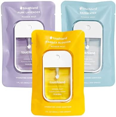 Touchland Power Mist Hydrating Hand Sanitizer Spray, BLOSSOM Trio Set (Lavender, Vanilla, Rainwat... | Amazon (US)