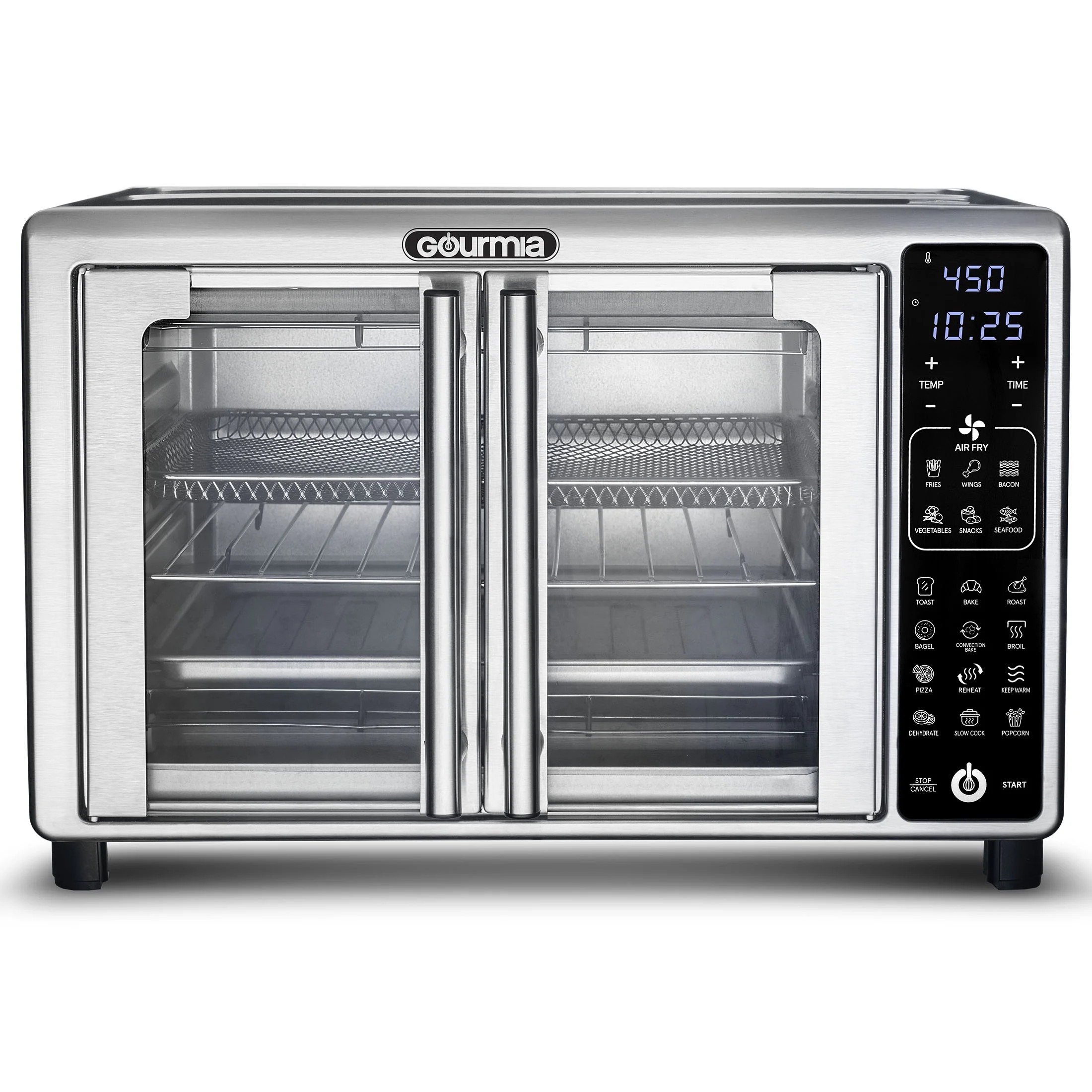 Gourmia French Door 6-Slice Digital Toaster Oven Air Fryer, 19 One-Touch Presets, 24L, Stainless ... | Walmart (US)