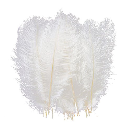 AWAYTR 10pcs Natural Ostrich Feathers for Wedding Centerpieces Home Decoration (10-12 inch, White) | Amazon (US)