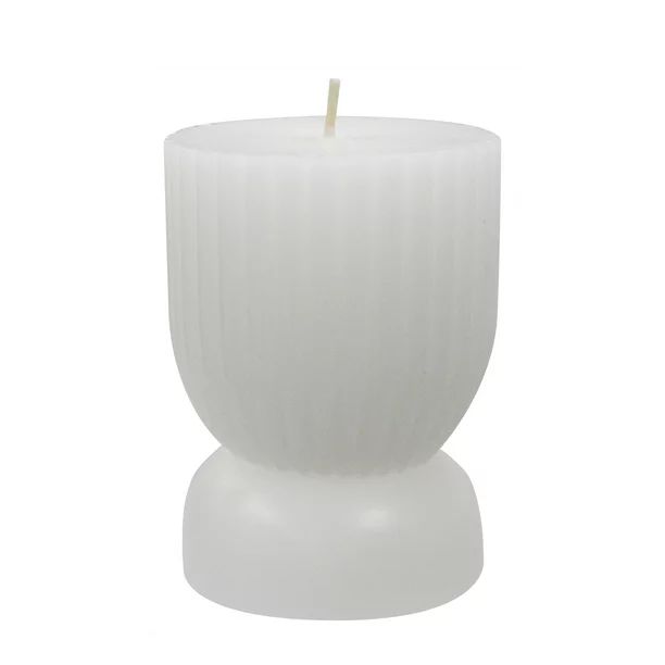 Better Homes & Gardens Unscented Ribbed Pillar Candle, 3x4 inches, White | Walmart (US)