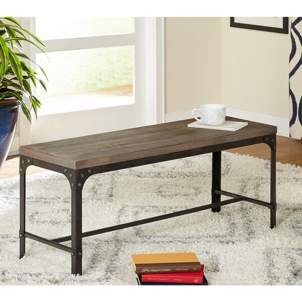 Simple Living Scholar Vintage Industrial Dining Bench | Bed Bath & Beyond