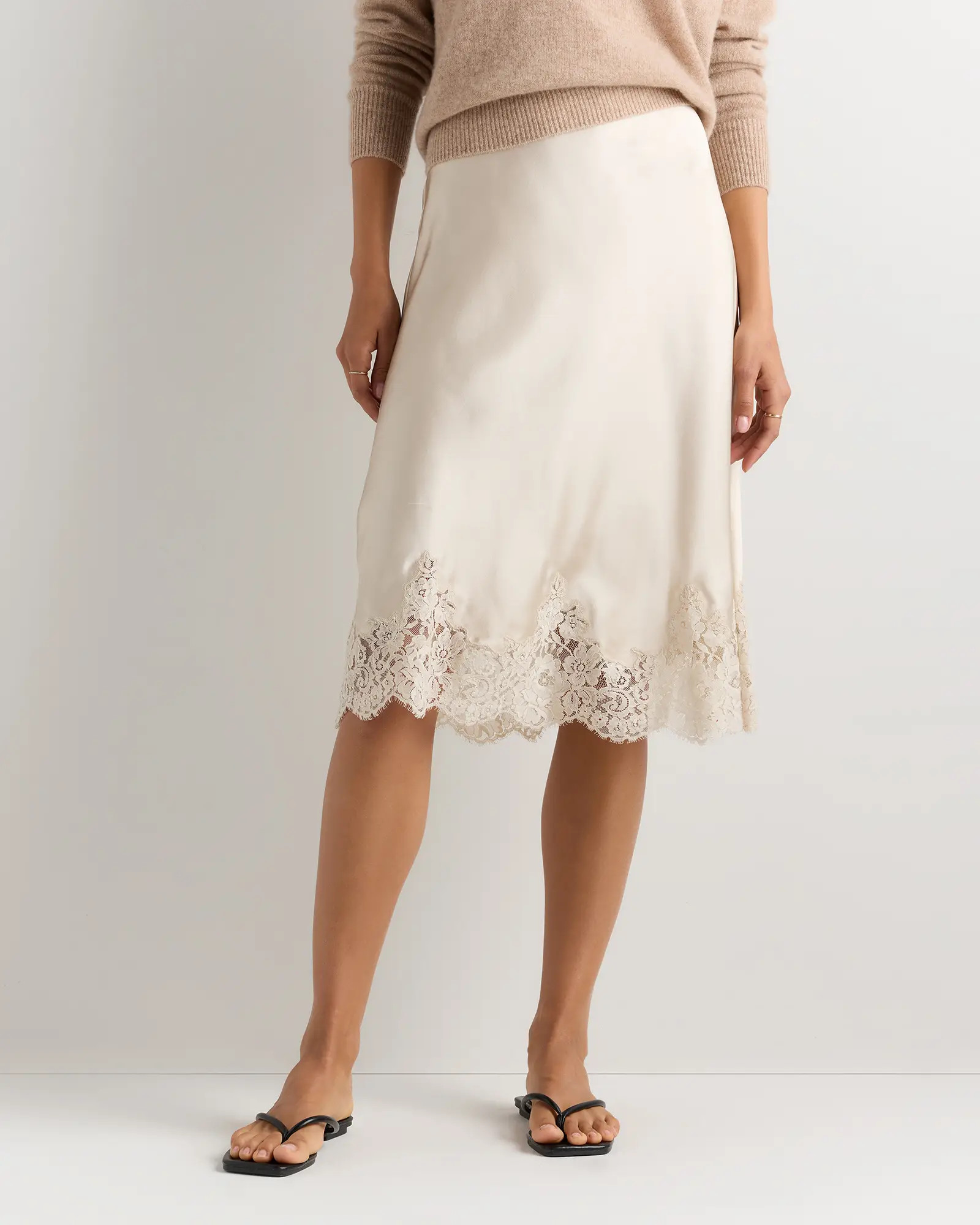 100% Washable Silk Lace Skirt | Quince