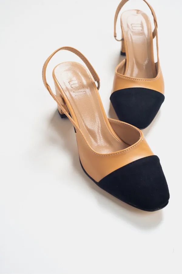 LuviShoes Skin Skin Damen-Schuhe mit Absatz aus schwarzem Wildleder | Trendyol DE