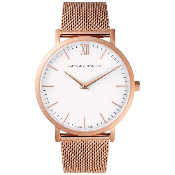 Larsson & Jennings Lugano 40mm Rose Gold Chain Metal Watch - Rose Gold Metal | Coggles (Global)