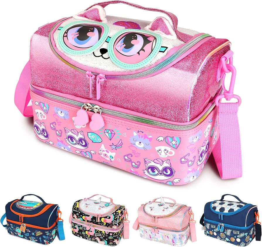 RLGPBON Kids Lunch Bag,Girls Insulated Lunch Box for Girls,Cat Lunch Bag Toddler Teen,School Dayc... | Amazon (US)