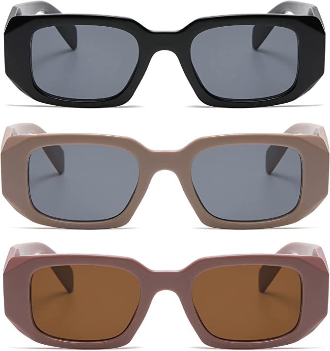 Verfimaci Trendy Rectangle Sunglasses for Women Man Square Sun Glasses | Amazon (US)
