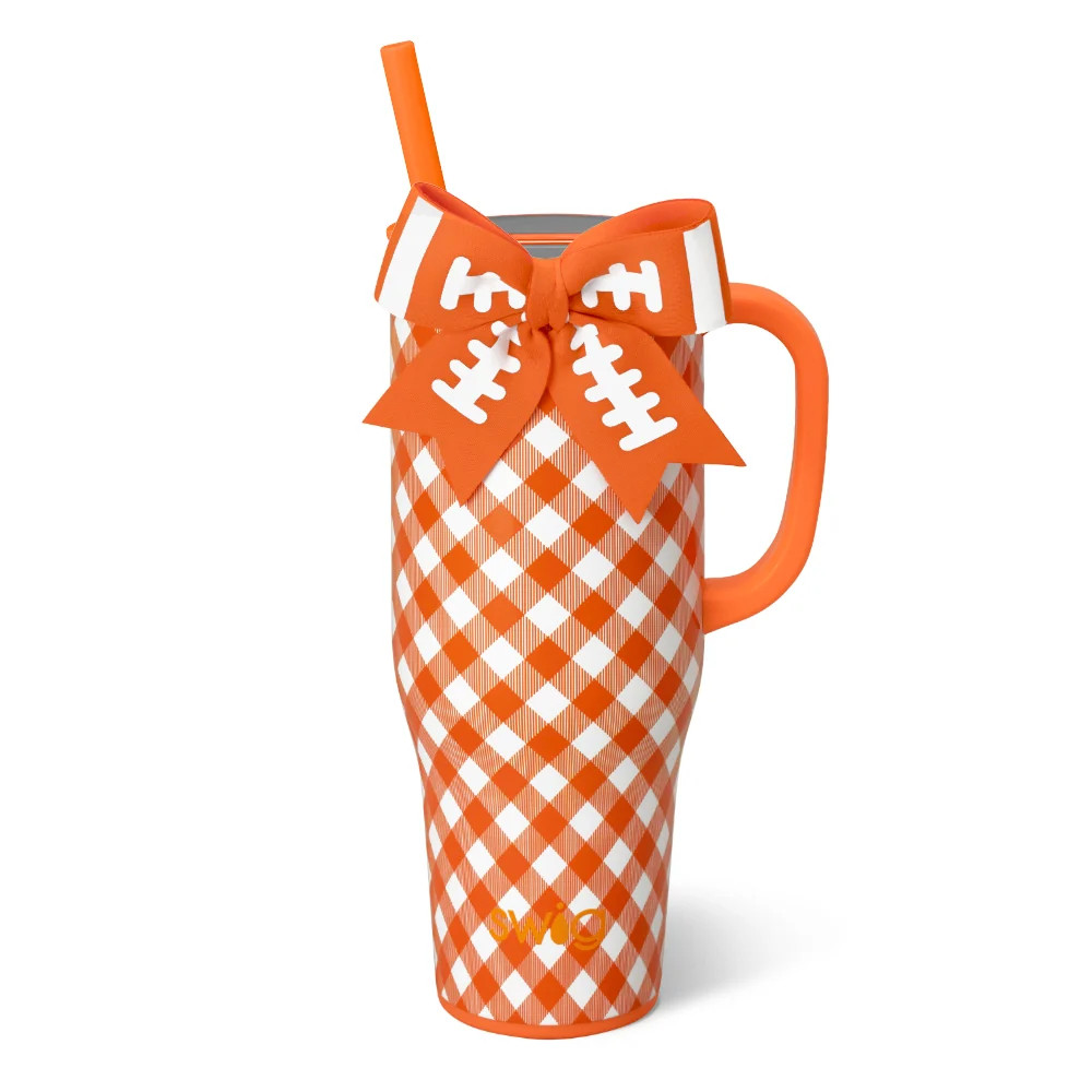 Gameday Gingham Orange Mega Mug 40oz | Swig Life