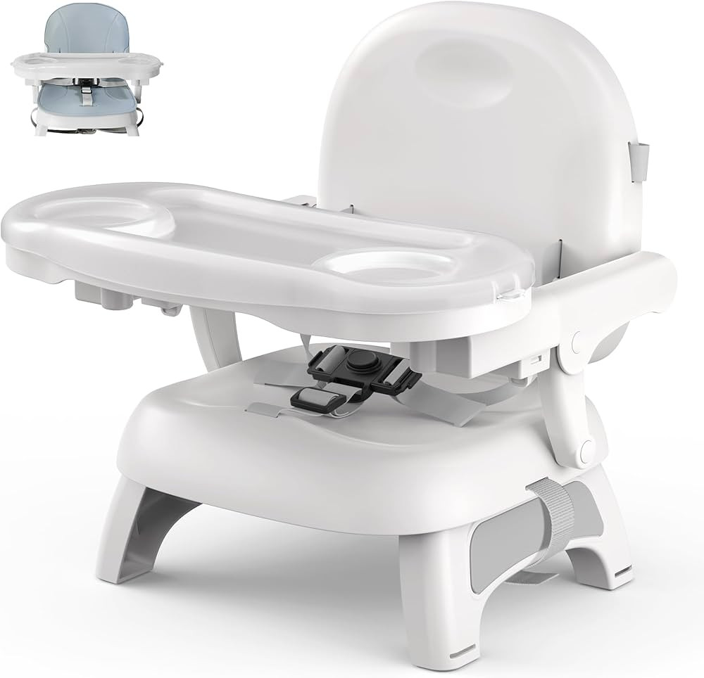 Toddler Booster Seat for Dinning Table with Adjustable Double Layer Tray Removable Cushion Foldab... | Amazon (US)