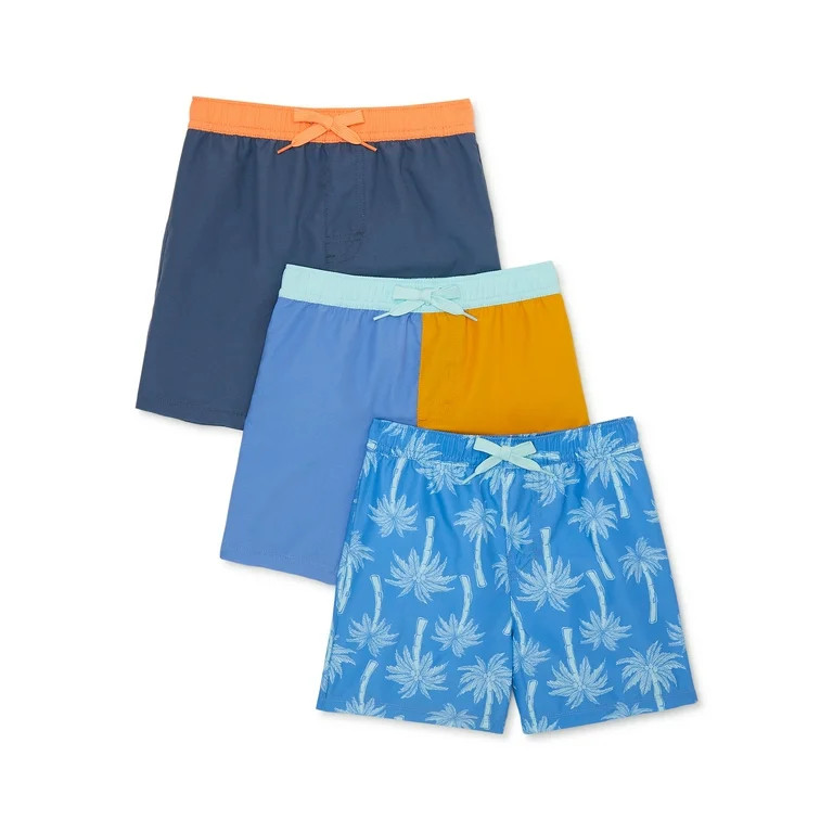 Wonder Nation Baby and Toddler Boys Swim Trunks, 3-Pack, Size 12M-5T | Walmart (US)