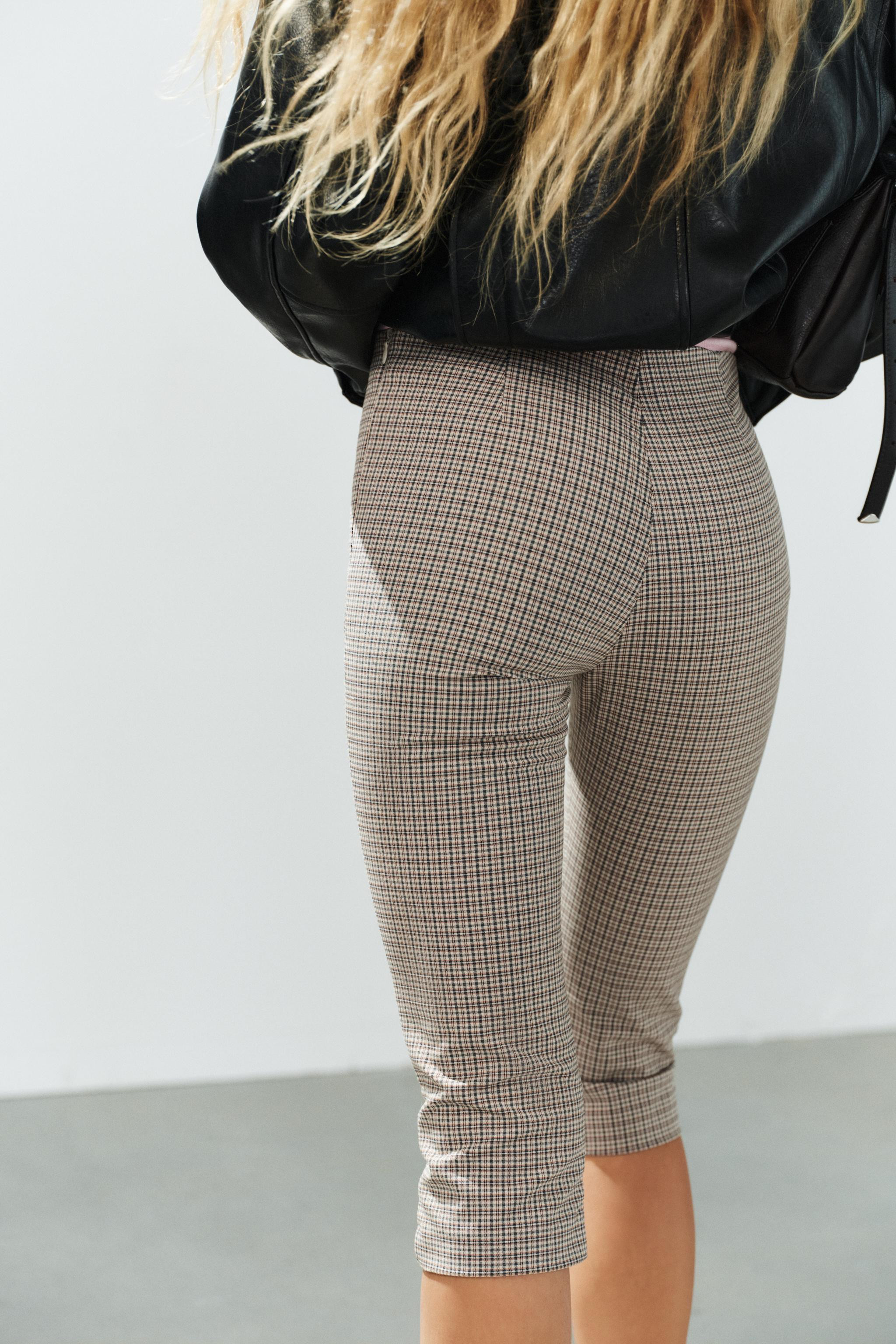 CHECK CAPRI TROUSERS | Zara UK