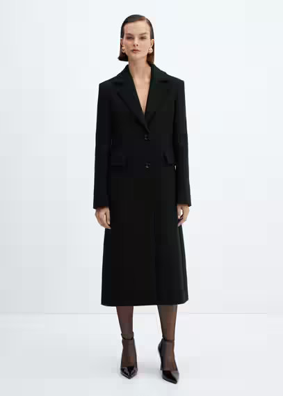 Structured wool coat black - Woman - M - MANGO | MANGO (UK)