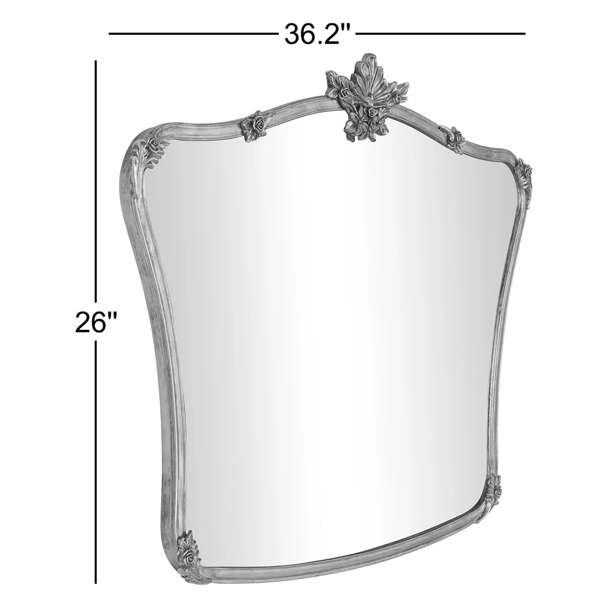 Cole & Grey Metal Orante Antique Curved Floral Wall Mirror | Birch Lane