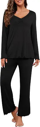 PrinStory Womens Pajama Sets Long Pjs Soft Lounge Sets | Amazon (US)
