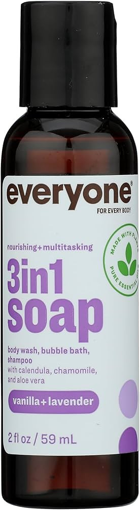 everyone for every body 3-in-1 Soap Travel Size, Body Wash, Bubble Bath, and Shampoo, Vanilla & L... | Amazon (US)