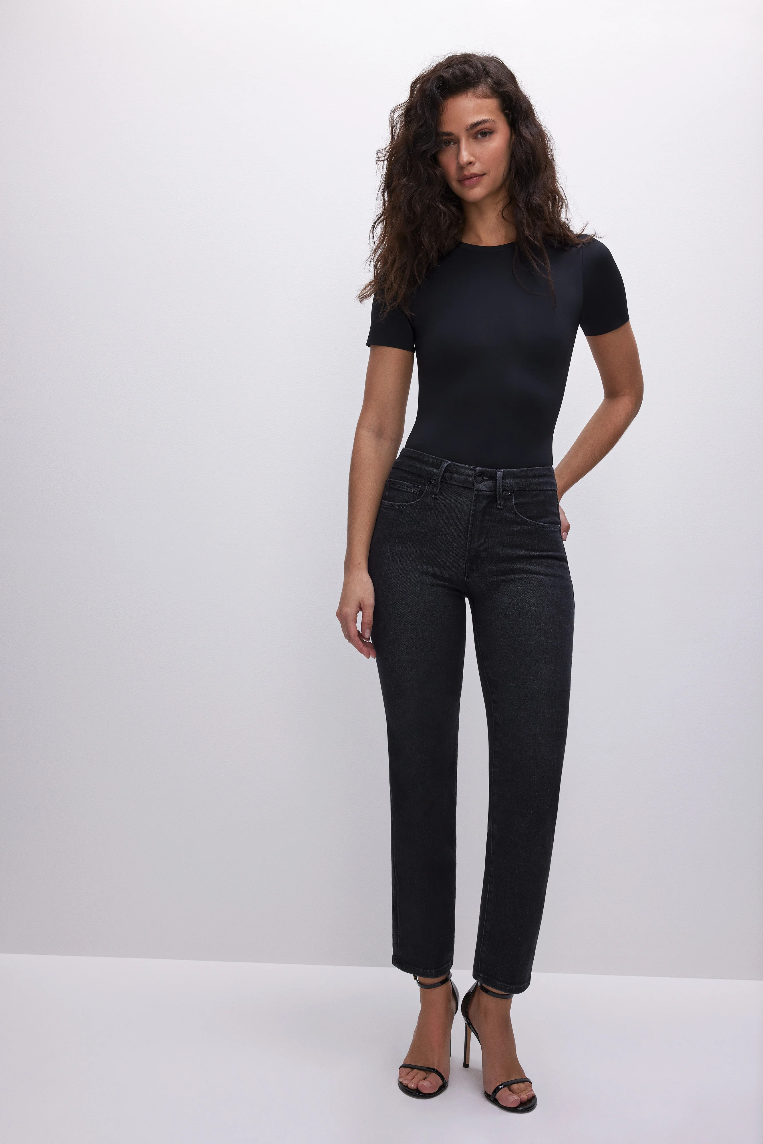 GOOD LEGS STRAIGHT JEANS | BLACK184 - GOOD AMERICAN | Good American