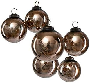 Serene Spaces Living Set of 6 Antique Bronze Mercury Glass Christmas Ball Ornament for Window Box... | Amazon (US)