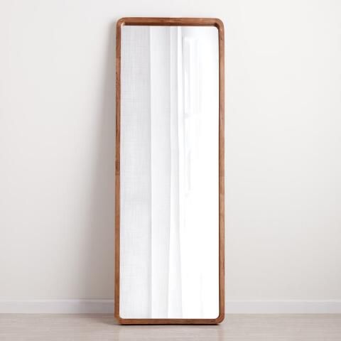 Natural Wood Leaning Full Length Mirror | World Market