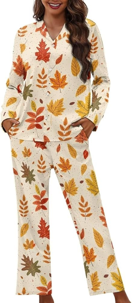 Pajamas for Women Set Long Pants Sleepwear Sets Soft Comfy Night Wear V-Neck Loungewear Cute Paja... | Amazon (US)