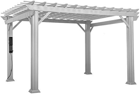 Hawthorne 12' x 10' White Steel Traditional Pergola | Amazon (US)
