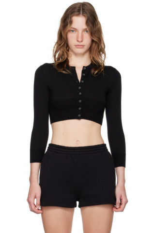 Black Shrunken Cardigan | SSENSE